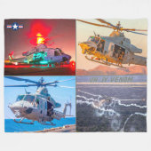 UH-1Y毒 フリースブランケット (正面(横))