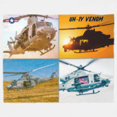 UH-1Y毒 フリースブランケット (正面(横))