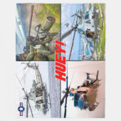 UH-1Y VENOM "HUEY" フリースブランケット (正面)