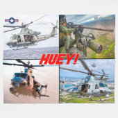 UH-1Y VENOM "HUEY" フリースブランケット (正面(横))