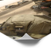 UH-60ブラックホークヘリコプターから兵士が降りる ポスター (角)