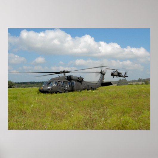 UH-60ブラックホークヘリコプター ポスター (正面)
