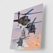 UH-60Mブラックホーク スクエア壁時計 (傾斜)