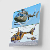 UH-72Aラコタ スクエア壁時計 (傾斜)
