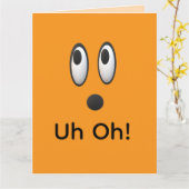 Uh Oh, I'm Sorry Emoji Happy Belated Birthday カード (黄色い花)