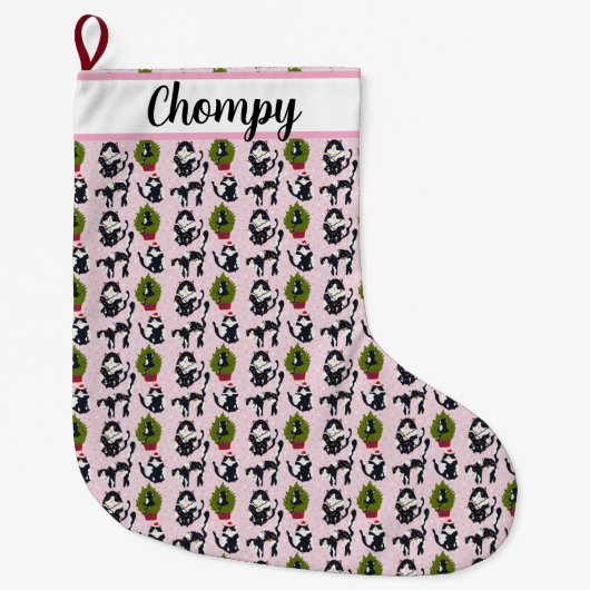 Uh Oh! The Cat's in the Tree ラージクリスマスストッキング (正面)