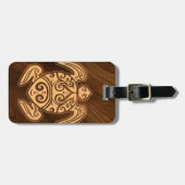 Uhaneのu'iのHonuのフェイクな木製のハワイのカメ ラゲッジタグ (正面横)