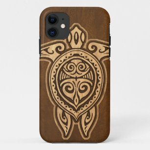 Uhane Honuのフェイクな木製のハワイのカメのiPhone 5の場合 iPhone 11 ケース