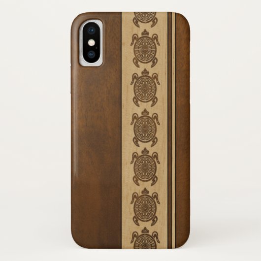 Uhane Honuのフェイクな木製のハワイのカメ Case-Mate iPhoneケース (裏面)