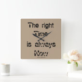 Uhr「適切な時期」 スクエア壁時計 (ホーム)