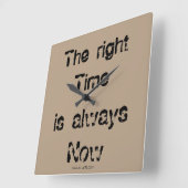 Uhr「適切な時期」 スクエア壁時計 (傾斜)