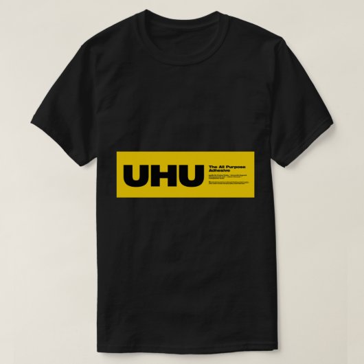 UHUすべての目的のインスパイア耳にの接着剤 Tシャツ (デザイン正面)