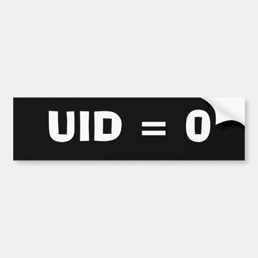 UID = 0 バンパーステッカー (正面)