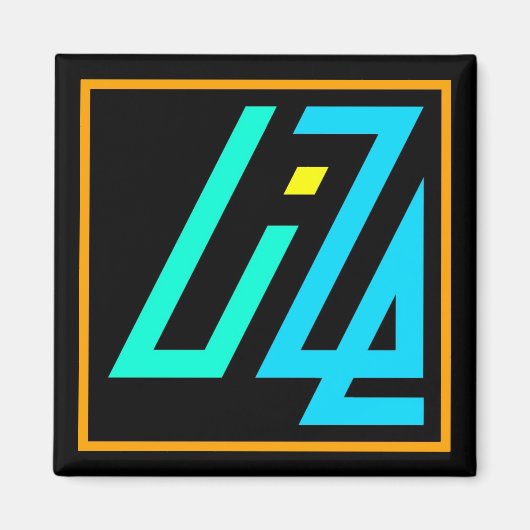 UIZEマグネット(黒のオレンジ縁ど色) マグネット (正面)