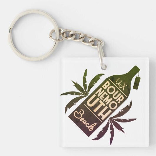 UKボーンマスビーチグリーンボトル キーホルダー (正面)