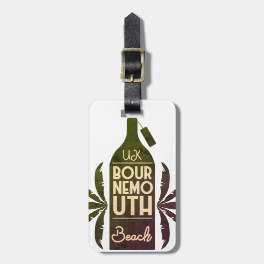 UKボーンマスビーチグリーンボトル  ラゲッジタグ (正面縦)