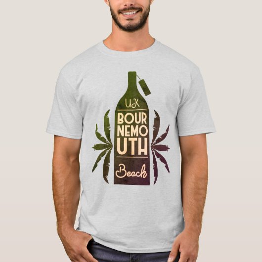 UKボーンマスビーチグリーンボトル Tシャツ (正面)