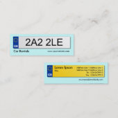 UK番号プレート淡い色の – 青 スキニー名刺 (正面/裏面)