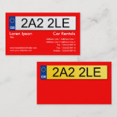 UK番号プレート – 赤 名刺 (正面/裏面)