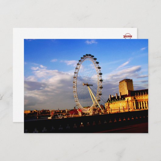UK)美しいLONDON EYE風景はがき ポストカード (正面/裏面)