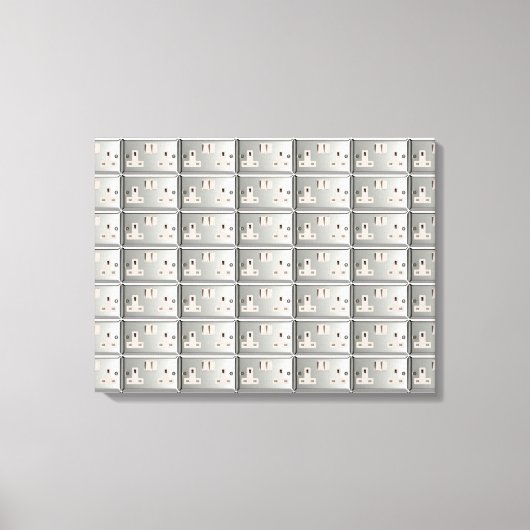 UK AC BS 1363プラグソケット[British Standard] キャンバスプリント (正面)