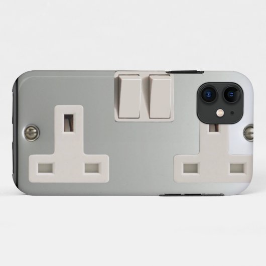 UK AC BS 1363プラグソケット[British Standard] Case-Mate iPhoneケース (裏面(横))