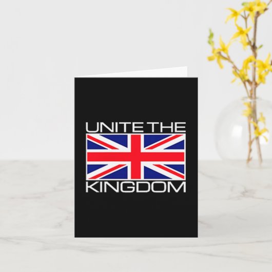 Uk British Union Jack Flag Unite The Kingdom  カード (黄色い花)