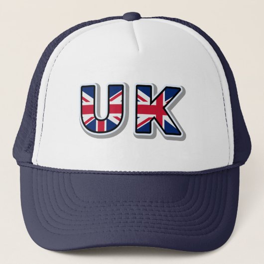 UK British Union Jack Navy Blue Trucker Hat キャップ (正面)