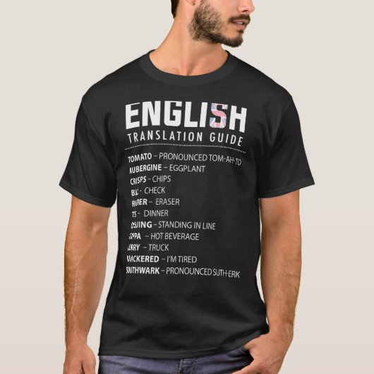 Uk Expat In Us英語翻訳ガイド Tシャツ (正面)