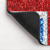 UK flag red blue white sparkles glitters マウスパッド (コーナー)
