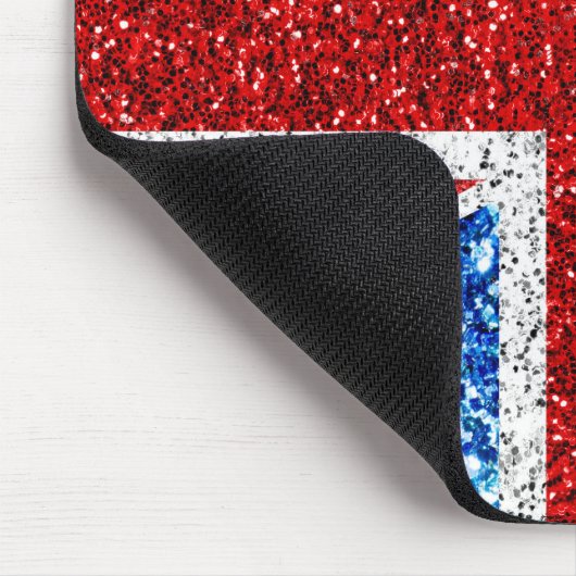 UK flag red blue white sparkles glitters マウスパッド (コーナー)