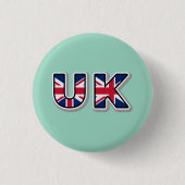 UK Flag Union Jack British Pride Round Button 缶バッジ (正面)