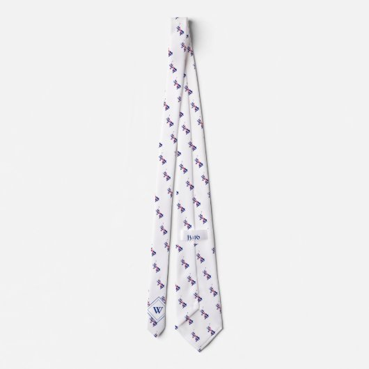 UK GREAT BRITAIN Christian Scripture Monogram ネクタイ (裏面)