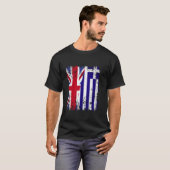 UK Greece Half Flag British Greek Flag Hellas Heri Tシャツ (正面フル)
