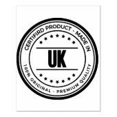 UK Printed Sepia Ink Classic Orientation Vertical ラバースタンプ (インプリント)