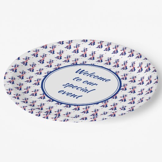 UK UNION JACKカスタムテキスト愛国者の追加 ペーパープレート (アングル)