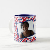 UK UNION JACK FLAG写真テンプレートテキストの追加 ツートーンマグカップ (正面左)