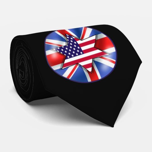 UK/USAの旗のタイ ネクタイ (ロール)