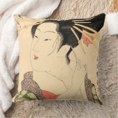 Ukiyo-eの日本人の女の子 クッション (ブランケット)