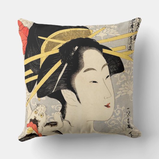 Ukiyo-eの芸者 クッション (裏面)