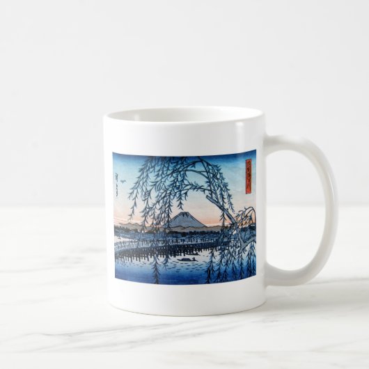 Ukiyo-e富士山日本 コーヒーマグカップ (右)