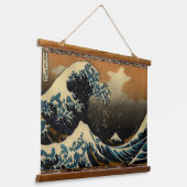 Ukiyo-e Great Wave Japanese Hokusai Ocean Decor  吊り下げ型タペストリー (傾斜あり)
