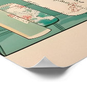 Ukiyo-e Horse Bathroom Print Japanese Minimalist ポスター (角)