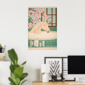 Ukiyo-e Horse Bathroom Print Japanese Minimalist ポスター (ホームオフィス)