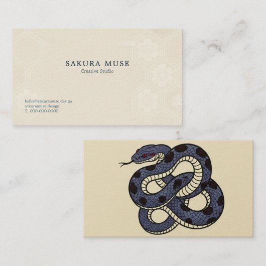 Ukiyo-e Inspired Snake Business Card – Convention  名刺 (正面/裏面)