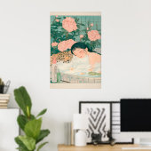 Ukiyo-e Leopard Bath Art Print Japandi Bathroom ポスター (ホームオフィス)