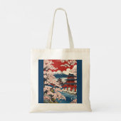 Ukiyo-e Modern Tote Bag with cherry blossom トートバッグ (裏面)