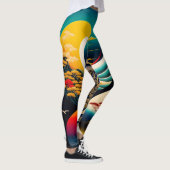 Ukiyo-e Punk city KIMONO Leggings-THE  陰と陽 レギンス (右)