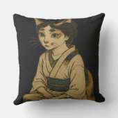 Ukiyo-e style calico cat cover クッション (裏面)