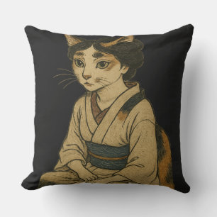 Ukiyo-e style calico cat cover クッション